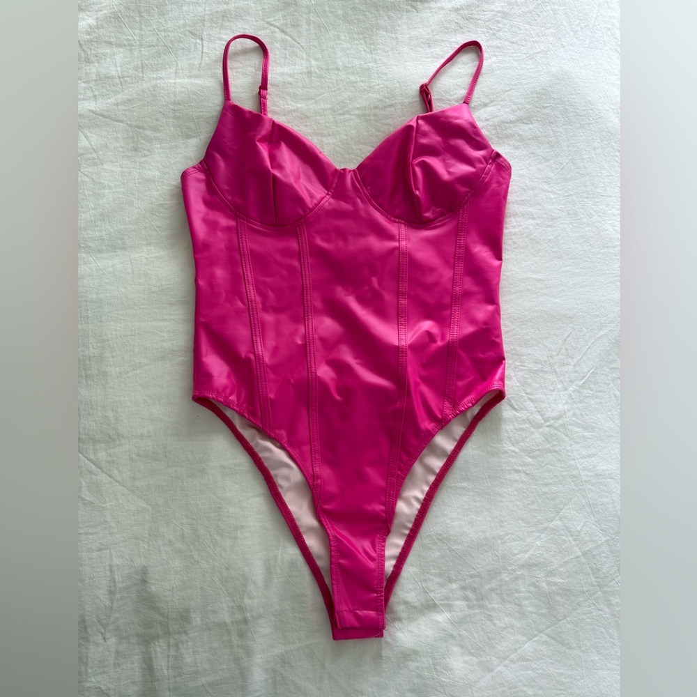 Barbie Pink Pleather Bodysuit